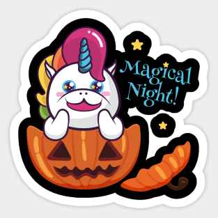 Magical Night! Halloween Unicorn Shirt Gifts Sticker